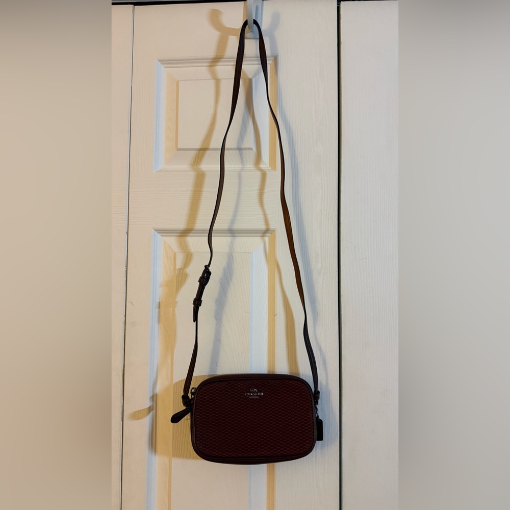 Coach Legacy Maroon Jacquard Crossbody Camera Bag, $168 - Picture 2 of 5